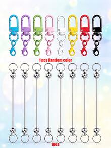 20pcs Dopamine Color Random Mixed Mini Lobster Clasp Beaded Stick Set, Keychain Key Ring Decoration, Suitable For Christmas Back To School Keychain Making Materials, Wallet Making, DIY Wallet Making - Colorful Door Catch - View 11
