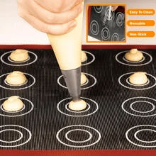 1/2/3PCS 12.0*16.0 Inch Perforated Silicone Baking Mat, Fluffy Round Pattern On Both Sides, Breathable Non-Stick Reusable Oven Mat, Hollow Perforated Design For Even Heat Distribution And Airflow, Easy To Clean With Water Rinse, No Residue, High Temperature Resistant, Non-Slip And Non-Deforming, Suitable For Cookies, French Macarons, Toast Bread, Various Western Pastries, Home Kitchen And Private Baking, Essential Baking Tool For Beginners DIY Desserts And Commercial Dessert Shops - Multicolor - View 7