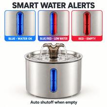 Pet Water Fountain 304 Stainless Steel Round See-Through Window Cat Water Dispenser Automatic Drinking Smart Running Water Supplies - 2.5L - View 2