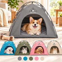 Portable Pet Tent With Soft Thick Padded Mat, Foldable Cat And Dog Indoor/Outdoor Resting Tent, Lightweight Breathable Pet Camping Bed - Multicolor - View 2