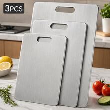 Stainless Steel Cutting Board, Double-Sided Stainless Steel Cutting Board, Suitable For Cutting Meat, Vegetables, And Fruits In The Kitchen, Easy To Clean; A Good Helper In The Kitchen - 1PC - View 10