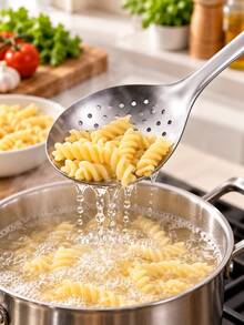 2pcs Stainless Steel Strainer Spoon, Long Handle Kitchen Colander, Perforated Serving Spoon, Suitable For Hot Pot, Soup, Pasta, Dumplings, Vegetables And Fried Foods, Cooking Utensils - Multicolor - View 4