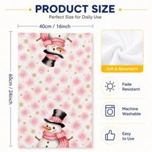 2pcs Christmas Kitchen Towels, Christmas Hanging Decor, Snowflake Star Letter Print Tea Towels, Suitable For Kitchen Bathroom Restroom Holiday Kitchen Decoration, Winter Home Decor, Christmas Gift Set - Multicolor - View 6