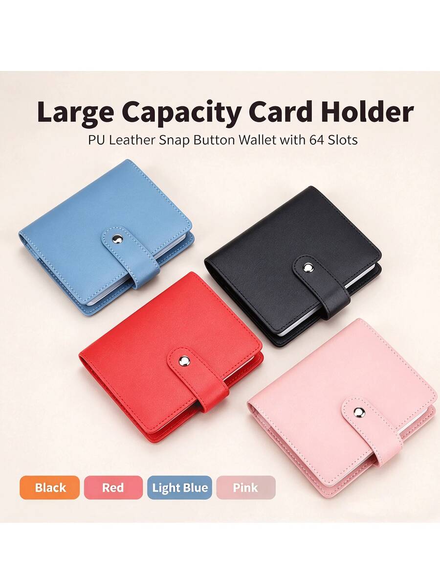 Men Women RFID Blocking Card Holder, Large Capacity Multi Slots Bank Card Wallet, ID & Business Card Storage Case