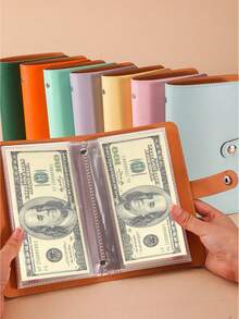 1PC Envelopes Value Challenge Refillable Binder, Money Saving Binder, Multi-Functional Loose-Leaf Storage Pouch, Portable Storage Organizer,School Supplies,Back To School - Multi-color - View 2