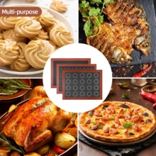 1/2/3PCS 12.0*16.0 Inch Perforated Silicone Baking Mat, Fluffy Round Pattern On Both Sides, Breathable Non-Stick Reusable Oven Mat, Hollow Perforated Design For Even Heat Distribution And Airflow, Easy To Clean With Water Rinse, No Residue, High Temperature Resistant, Non-Slip And Non-Deforming, Suitable For Cookies, French Macarons, Toast Bread, Various Western Pastries, Home Kitchen And Private Baking, Essential Baking Tool For Beginners DIY Desserts And Commercial Dessert Shops - Multicolor - View 12