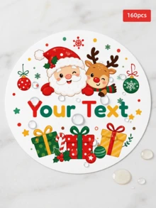 1/30/90/160pcs Customized Christmas Round Label Stickers: Support Customization, Personalized Text, Blessings, Patterns And Logos, Suitable For Christmas Gift Labels, Packaging Seals, Thank You Stickers, Holiday Decorations And Party Favors. Round Labels Fit Different Styles Of Christmas Packaging, Suitable For Christmas Gifts, Birthday Winter Parties, Holiday Events, Gift Exchanges And Party Decorations, Ideal Gifts For Family, Friends And Colleagues, - Multicolor - View 50