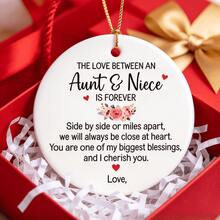 1pc Aunt & Niece Decorative Ornament | Best Aunt Gift, Mother's Day Gift, Christmas Gift, Acrylic Hanging Decor - Multicolor - View 4