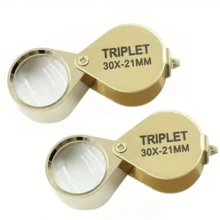 2pcs Gold & Silver Jewelry Magnifier, Antique Appraisal Magnifying Glass, Creative Foldable Portable Jewelry Lens 30x21mm, Close-Up Observation Jewelry Magnifier, Suitable For Handicraft Enthusiasts - A - View 8