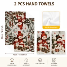 2pcs Christmas Kitchen Hand Towels, Christmas Tree, Snowflake & Gift Print Tea Towels, Holiday Kitchen Decor, Suitable For Kitchen, Bathroom, Toilet Home Decor In Winter, Christmas Gift Set - Multicolor - View 7
