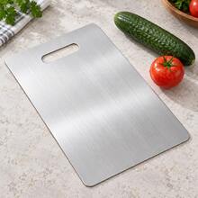 Stainless Steel Cutting Board, Double-Sided Stainless Steel Cutting Board, Suitable For Kitchen Cutting Meat, Vegetables And Fruits, Easy To Clean; Kitchen Helper - 1PC - View 6