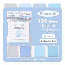 Planwith Accordion-Style Sticky Notes Portable 4-Color Inner Pages Note Memo Paper Marker Tabs Foldable Notebook - one-size - View 12