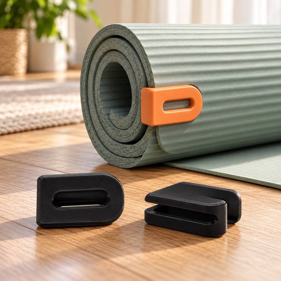2pcs Yoga Mat Storage Clips, Easy-To-Use Secure Lock, Prevent Yoga Mat From Loosening And Unrolling Without Tying, Home Fitness Accessory - Multicolor - View 1