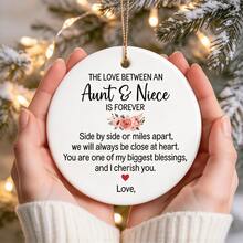 1pc Aunt & Niece Decorative Ornament | Best Aunt Gift, Mother's Day Gift, Christmas Gift, Acrylic Hanging Decor - Multicolor - View 3