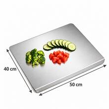 1pc Luxury 304 Stainless Steel Cutting Board, Durable & Mold-Resistant, Essential Kitchen Tool For Home Cooks And Cooking Enthusiasts, Suitable For Cutting Meat, Cheese, Bread, Vegetables And Fruits, Home Gift - Silver - View 15