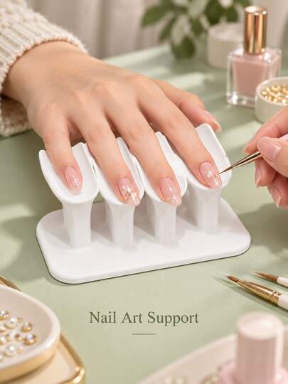 1pc Acrylic Nail Finger Rest Holder, Separated Finger Support, Separates Fingers When Applying Nail Polish, Stabilizes Hands For Easier Application, Non-Slip Base, Easy To Clean Nail Rest, Suitable For Home And Professional Nail Salons