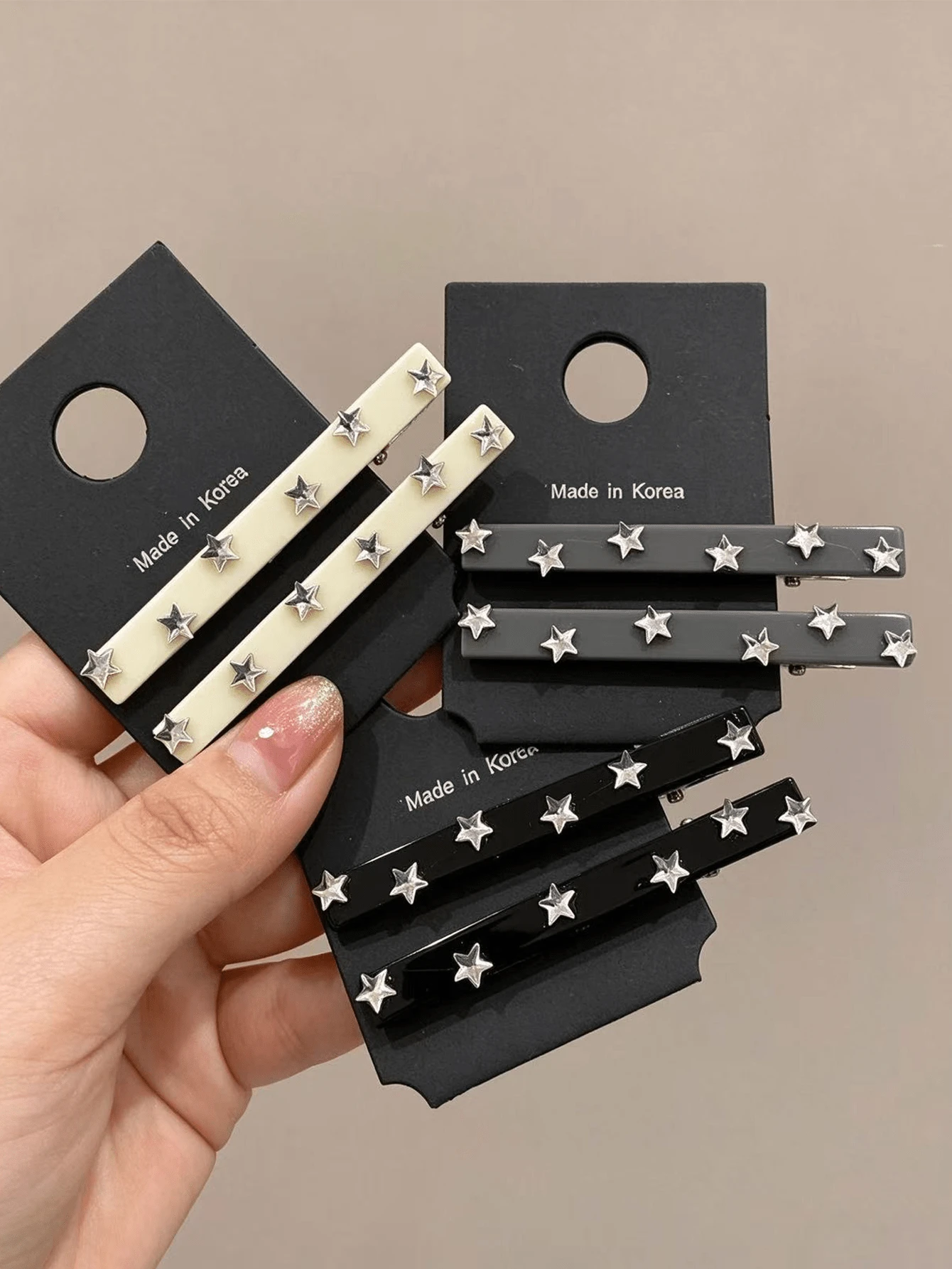 2 Pcs Star Shiny Rhinestone Hair Clips, Minimalist Side Bangs Alligator Clips For Women, Flyaway Hair Barrettes - Multicolor - View 1