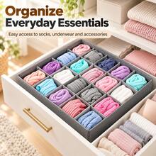 Sock And Underwear Organizer Divider, Foldable Cabinet Closet Organizer And Storage Box For Storing Socks, Underwear, Decorations, Fall Decorations, Holiday Decorations, Room Decorations, Home Decorations, Fall Decorations, Bedroom Decorations - Multicolor - View 3