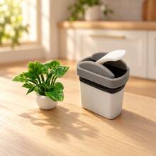 Mini Trash Can & Green Plant Pot Miniature Decoration Set, Micro Landscape Decor Accessories - one-size - View 1