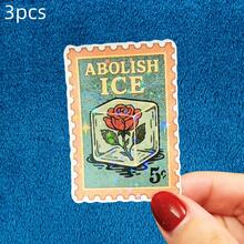 Pegatina de estilo de sello postal vintage, pegatina decorativa creativa de rosa en hielo - Pegatina de vinilo impermeable - Superficie mate duradera, pegatina autoadhesiva para parachoques, adecuada para coches, ventanas, portátiles, camiones, botellas de agua - Diseño duradero multiusos, pegatina para coche - Unitalla - Ver 11
