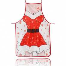 1pc Christmas Series Apron, Cute Christmas Snowman & Reindeer Pattern Apron, Suitable For Christmas Holiday Party Accessory Prop, Random Style And Color - Multicolor - View 5