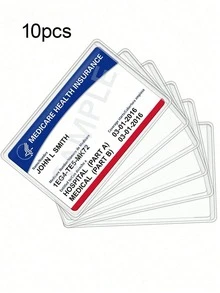3/5/10pcs Transparent PVC Waterproof Medical/Insurance Card Holders - Clear Vinyl Plastic Card Sleeves Suitable For Insurance Cards, Social Security Cards, Metro Cards, Driver's Licenses Or Other Cards Can Be Used As Card Storage, Wallet, Business Card Holder, Credit Card Holder, ID Card Holder Unisex - Multicolor - View 8