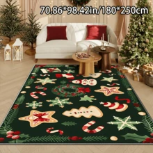 1pc Deep Green Christmas Elf Rug, Home Decor Rug, Bedroom Decor, Small Rug, Creative Fashion Rug, Living Room Rug, Living Room Small Rug, Bedroom Rug, Outdoor Rug, Washable Rug - Multicolor - View 1