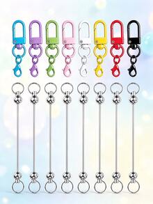 20pcs Dopamine Color Random Mixed Mini Lobster Clasp Beaded Stick Set, Keychain Key Ring Decoration, Suitable For Christmas Back To School Keychain Making Materials, Wallet Making, DIY Wallet Making - Colorful Door Catch - View 6