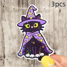 Magic Black Cat Cartoon Stickers, Purple Star & Moon Wizard Hat Cute Style Waterproof Decorative Decals, Waterproof Vinyl Stickers - Durable Matte Surface, Self-Adhesive Bumper Stickers, Suitable For Cars, Windows, Laptops, Trucks, Water Bottles - Multi-Purpose Durable Design, Car Stickers - one-size - View 12