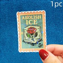 Pegatina de estilo de sello postal vintage, pegatina decorativa creativa de rosa en hielo - Pegatina de vinilo impermeable - Superficie mate duradera, pegatina autoadhesiva para parachoques, adecuada para coches, ventanas, portátiles, camiones, botellas de agua - Diseño duradero multiusos, pegatina para coche - Unitalla - Ver 10