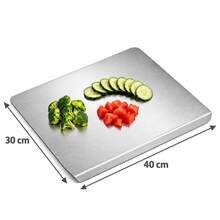1pc Luxury 304 Stainless Steel Cutting Board, Durable & Mold-Resistant, Essential Kitchen Tool For Home Cooks And Cooking Enthusiasts, Suitable For Cutting Meat, Cheese, Bread, Vegetables And Fruits, Home Gift - Silver - View 13
