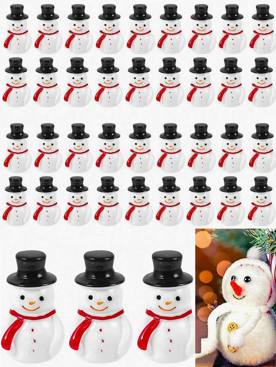 50/30/10/1pc Mini Christmas Resin Decorations, Cute Snowman, Santa Claus And Reindeer Figurines, Miniature Cartoon Decor For Micro Landscape Scene Building, DIY Crafts, Holiday Party, Christmas Tree And Home Decor - / - View 1
