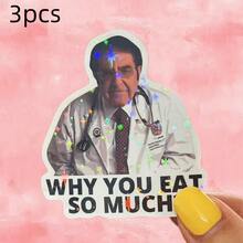 Dr. Yang Nuen, "WHY YOU EAT SO MUCH?" Funny Meme Sticker With Humor And Self-Deprecation - Waterproof Vinyl Sticker - Durable Matte Surface, Self-Adhesive Bumper Sticker, Suitable For Cars, Windows, Laptops, Trucks, Water Bottles - Multi-Purpose Durable Design, Car Sticker - one-size - View 13