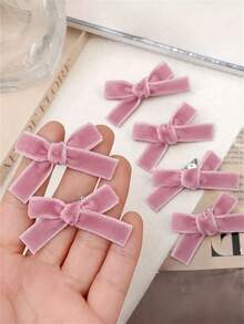 6pcs Velvet Bow Side Hair Clips, Elegant Bohemian Style, Suitable For All Seasons, Hair Claw Clips Hairpins Hair Accessories Hair Clips Hair Sticks, Birthday Gift - Black - View 14