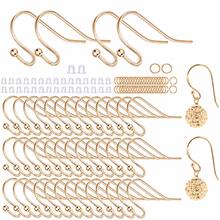 150pcs Hypoallergenic Earring Making Kit, Includes Open Jump Rings, Earring Backs, Ball Ear Hooks, Fish Hooks For Making Earrings - 150 Pcs - Gold - View 1