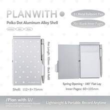 Metal Memo Pad Polka Dot Notebook With Ballpoint Pen Daily Planner, Suitable For Notebooks, Diaries, Planners, Back To School Season, School Opening Season - one-size - View 14