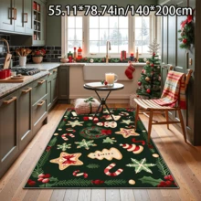 1pc Deep Green Christmas Elf Rug, Home Decor Rug, Bedroom Decor, Small Rug, Creative Fashion Rug, Living Room Rug, Living Room Small Rug, Bedroom Rug, Outdoor Rug, Washable Rug - Multicolor - View 4