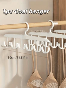 1/2pcs 12-Hook Plastic Hanger, Space-Saving Storage Hook, Suitable For Storing Bras, Tank Tops, Halter Tops, Ties, Belts, Etc., Saves Closet And Bedroom Space - Multicolor - View 9