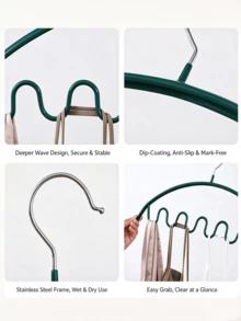 Wavy Accessory Hangers, Space-Saving Non-Slip Closet Organizer For Tank Tops, Scarves, Belts And Camisoles - Multicolor - View 7