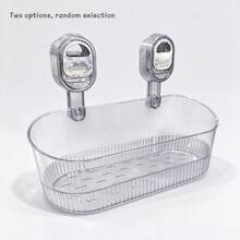 No-Drill Wall-Mounted Suction Cup Storage Rack, Transparent Drainage Design, Strong Load-Bearing, Suitable For Bathroom Toiletries, Skincare Products And Kitchen Seasoning Storage - Multicolor - View 7