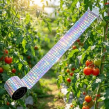 1 Roll Double-Sided Reflective Plant Protection Tape, Suitable For Gardens, Fruit Trees, Farms And Urban Landscapes, Holographic Bird Deterrent, Visual And Auditory Protection Decorative Tape, Bird Protection Accessories Bird Deterrent Outdoor Decoration, Garden Decoration, Farm Decoration - One Size - View 11