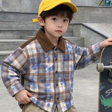 Boys' Kids' Toddler Autumn Spring All-Season Splatter Print & Letter Embroidery Patchwork Long Sleeve Shirt, Suitable For Back To School, Daily Wear And Outdoor Activities - Multicolor - View 5