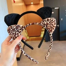 2pcs/1pc Cute Cat Leopard Cheetah Ear Headband For Women,Animal Ear Hairbands For Party Costume Accessories - Multicolor - View 10