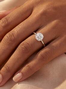 1ct-2ct-3ct Sparkling Round Ring, Engagement Ring, Wedding Ring, Women's Promise Ring, Eternity Ring, Exquisite Jewelry Gift - Silver - View 7