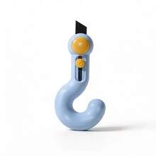 1pc Cute Question Mark Shaped Magnetic Auto‑Retract Box Cutter, Safety Portable Anti‑Stick Multi‑Purpose Parcel Opener Mini Utility Knife, Practical Handy Unboxing Cutting Tool For Home Office Express Carton Package Parcel Envelope Mail Opening Use - Question Mark Qixin Knife - View 11