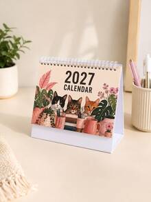 1PC Vintage Plant And Animal Pattern - 2027 Calendar, Coil-Bound Desktop Decorative Calendar, For Scheduling And Time Reminders, A Time Gift For Friends - Single Piece - View 17