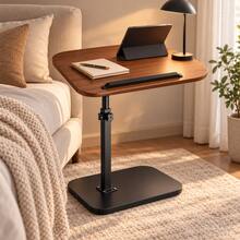 Adjustable C-Shaped Side Table With Tilting Rotating Desktop, Height Adjustable Laptop Desk For Sofa And Bed, Mobile Bedside Table With Edge Stopper, Portable Workstation For Reading, Studying, Home Office, Living Room And Small Spaces - Multicolor - View 5