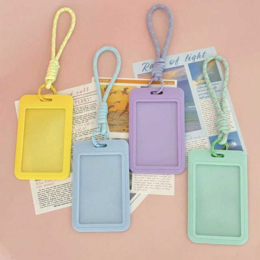 Korean Popular Music Photocard Holder With Keychain,Lovely Photo Card Sleeve Banks Credit Holder Protector Photo Card Holder Multicolor - Multicolor - View 1