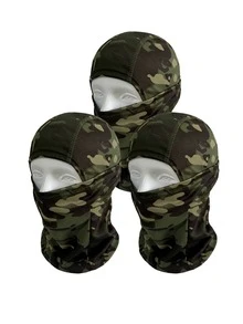 Unisex Ski Balaclava Full Face Mask, Windproof Sun Protection Breathable Mask, UV Protection Ski Scarf, Suitable For Men/Women/Workers - Green Camouflage - View 3