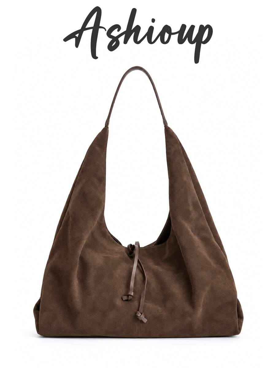 Women's Large Capacity Suede Shoulder Bag, Loose Large Capacity ...